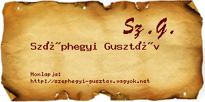 Széphegyi Gusztáv névjegykártya