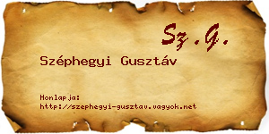 Széphegyi Gusztáv névjegykártya